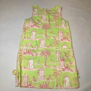Lilly Pulitzer Womens Cabana Banana Green Sleeveless Cotton Shift Dress Size 8